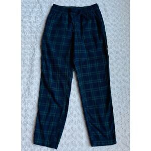 UNIQLO Unisex Green Navy Blue Cotton Flannel Plaid Pajama Pants Size Small